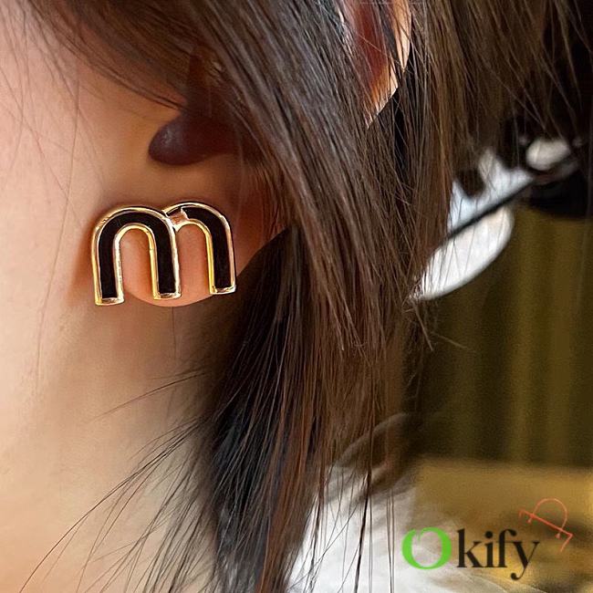 Okify Miumiu Logo Earings - 1