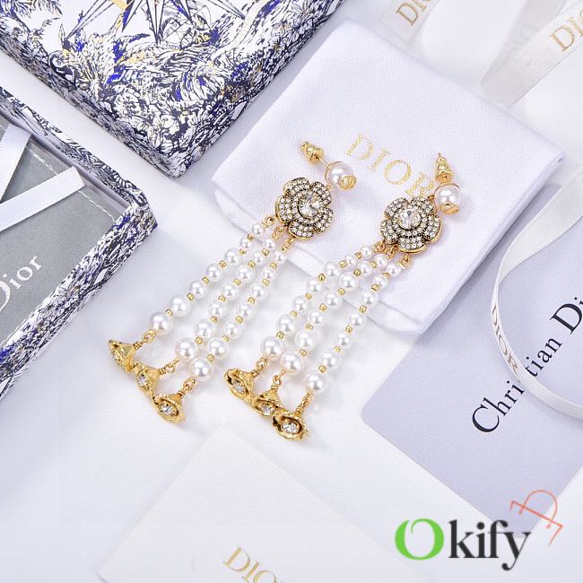 Okify Dior Pearl Flower Earings - 1