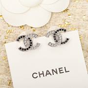 Okify Chanel Crystal Earrings In Silver - 1