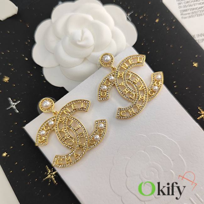 Okify Chanel Alphabet Pearl Earings - 1