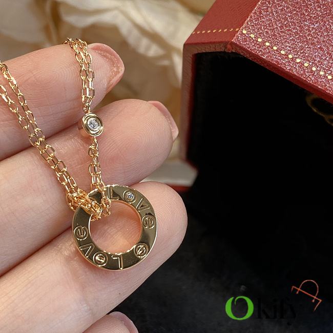 Okify Cartier Classic Small Big Cake V Gold Necklace  - 1