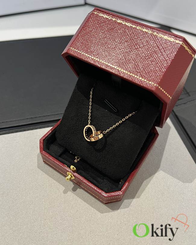 Okify Cartier classic diamond double gold ring necklace - 1