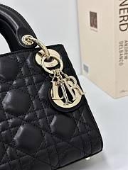 Okify Dior Lady handbag black gold buckle lambskin 17 X 15 X 7 cm - 2