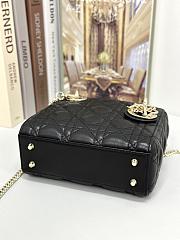 Okify Dior Lady handbag black gold buckle lambskin 17 X 15 X 7 cm - 3