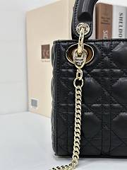 Okify Dior Lady handbag black gold buckle lambskin 17 X 15 X 7 cm - 4