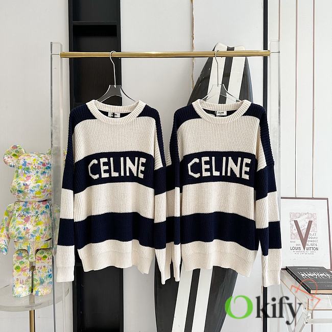 Okify Celine jacquard knitted sweater unisex - 1