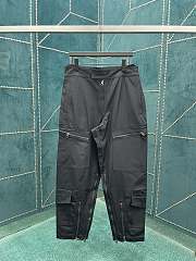 Okify Bottwca Veneta Zipper work pants black nylon fabric unisex - 1