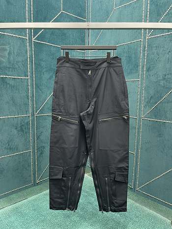 Okify Bottwca Veneta Zipper work pants black nylon fabric unisex