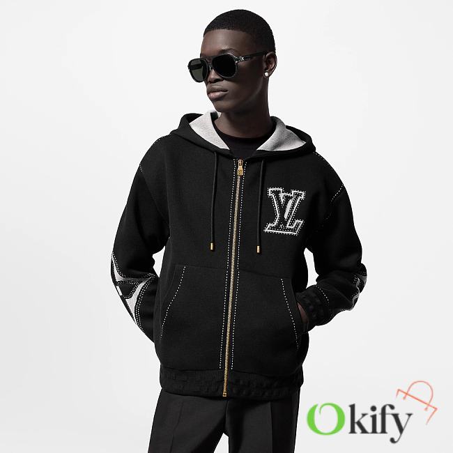 Okify Louis Vuitton Cotton Hoodie with intarsia, graphic details and zip closure - 1