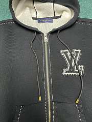 Okify Louis Vuitton Cotton Hoodie with intarsia, graphic details and zip closure - 4