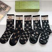 Okify Gucci set 5 pure cotton fabric socks - 1