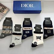 Okify Dior set 5 lettered men's mid-calf socks - 3