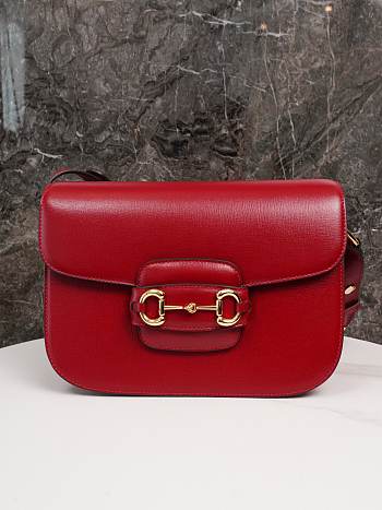 Okify Gucci Horsebit 1955 small red shoulder bag 25*18*8cm 