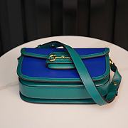 Okify Gucci Horsebit 1955 small green blue shoulder bag 25*18*8cm  - 3