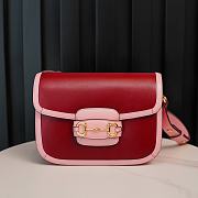 Okify Gucci Horsebit 1955 small red pink shoulder bag 25*18*8cm  - 1