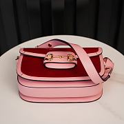 Okify Gucci Horsebit 1955 small red pink shoulder bag 25*18*8cm  - 2