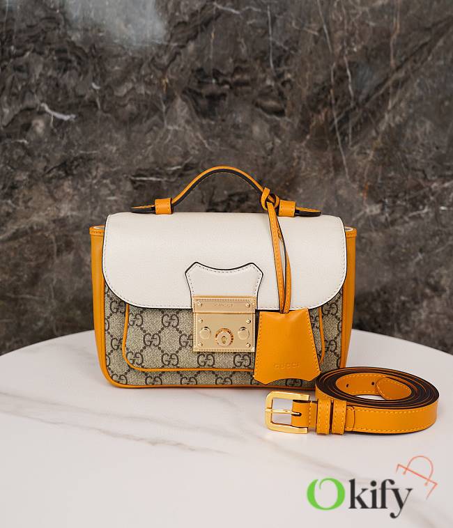 Okify Gucci Padlock Mini GG Supreme Burnt Orange Leather 21*14*5cm - 1