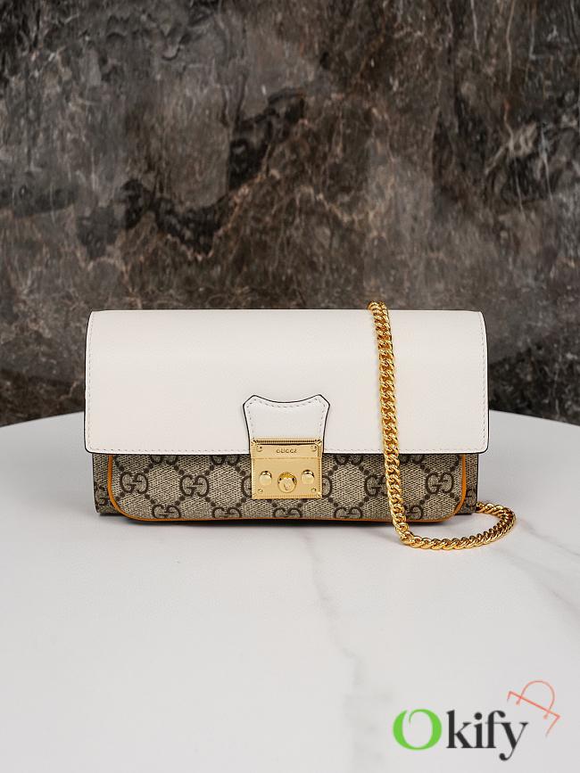 Okify Gucci Padlock White Wallet On Chain Bag 19*10*4cm - 1