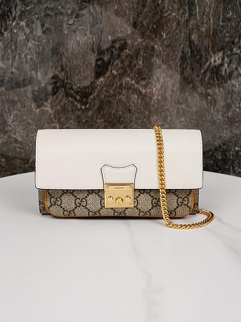 Okify Gucci Padlock White Wallet On Chain Bag 19*10*4cm