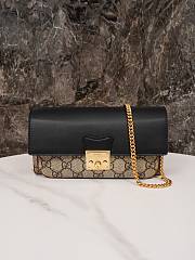 Okify Gucci Padlock Black Wallet On Chain Bag 19*10*4cm - 1