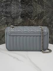 Okify Gucci Marmont small grey shoulder bag- silver hardware 24*13*7cm - 2