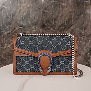 Okify Gucci Blue Tea Cuir New Denim Dollar Calfskin GG Small Dionysus Brown 28*17*9cm - 1