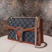 Okify Gucci Blue Tea Cuir New Denim Dollar Calfskin GG Small Dionysus Brown 28*17*9cm - 3