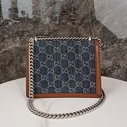 Okify Gucci Blue Tea Cuir New Denim Dollar Calfskin Small Dionysus Brown Mini 20*15.5*5cm - 2