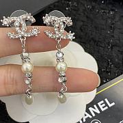 Okify Chanel double teardrop bead tassel earrings - 4