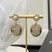 Okify Chanel Vintage Oval Glass Gemstone Earrings - 4