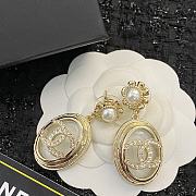 Okify Chanel Vintage Oval Glass Gemstone Earrings - 2