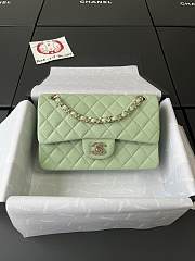 Okify Chanel Classic Flap Bag 24P Green 23cm - 1