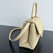 Okify Bottega Veneta top handle bag in padded Intreccio leather - White 19*26*11cm - 2