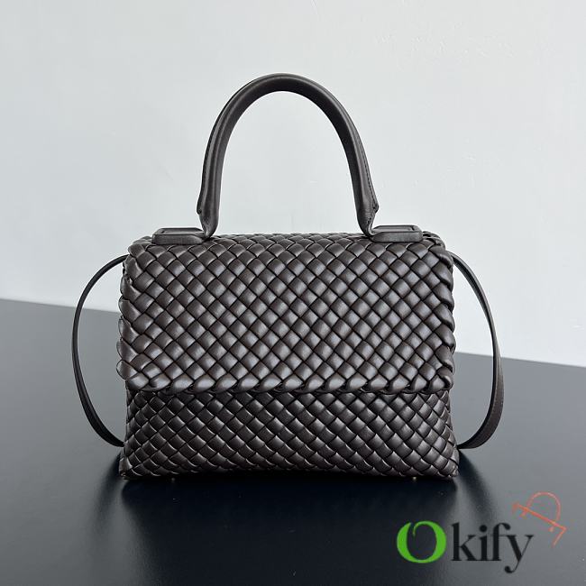 Okify Bottega Veneta top handle bag in padded Intreccio leather - Fondant 19*26*11cm - 1