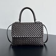 Okify Bottega Veneta top handle bag in padded Intreccio leather - Fondant 19*26*11cm - 1