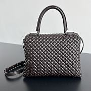 Okify Bottega Veneta top handle bag in padded Intreccio leather - Fondant 19*26*11cm - 4