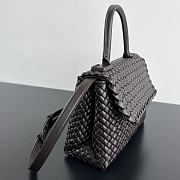 Okify Bottega Veneta top handle bag in padded Intreccio leather - Fondant 19*26*11cm - 3