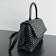 Okify Bottega Veneta top handle bag in padded Intreccio leather - Black 19*26*11cm - 2