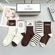 Okify CHANEL set 5 women's high socks 17128 - 1