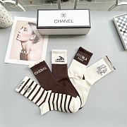 Okify CHANEL set 5 women's high socks 17128 - 2