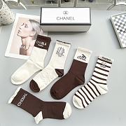 Okify CHANEL set 5 women's high socks 17128 - 3