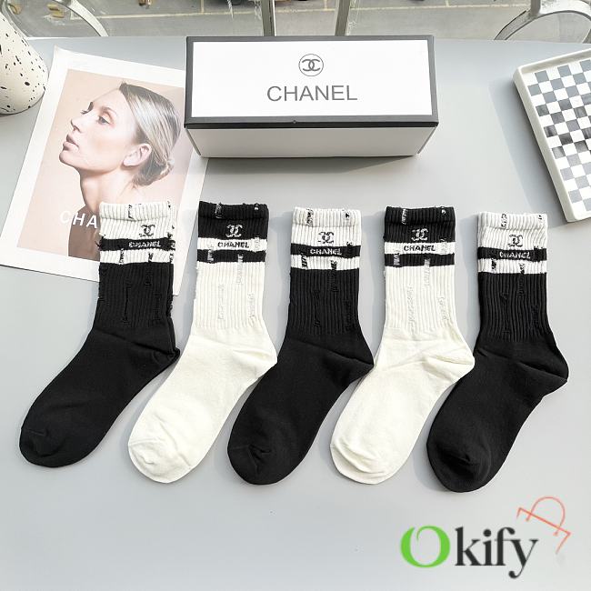 Okify CHANEL set 5 high socks 17129 - 1