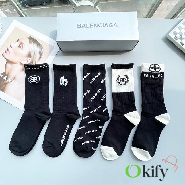 Okify Balenciaga set 5 high socks 17130 - 1