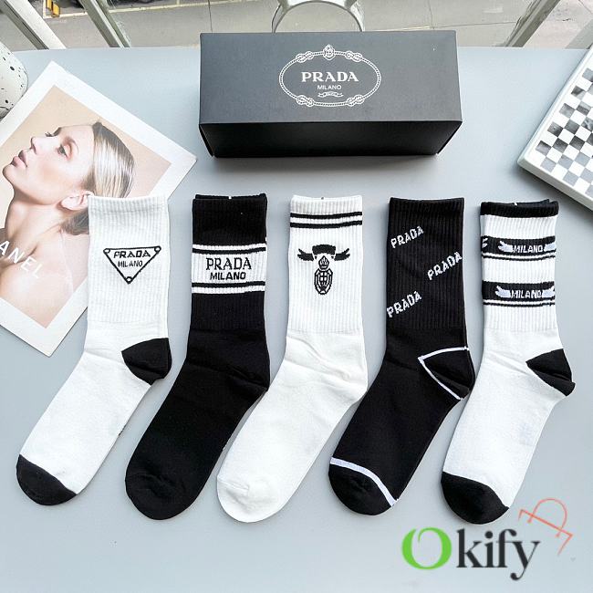 Okify Balenciaga set 5 high socks 17131 - 1