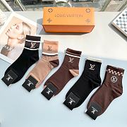 Okify Louis Vuitton set 5 mid-tube socks 17132 - 2