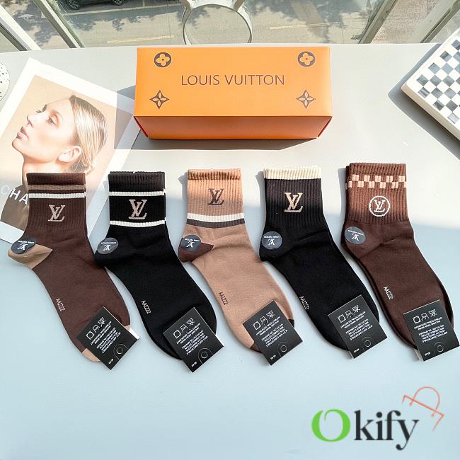 Okify Louis Vuitton set 5 mid-tube socks 17132 - 1