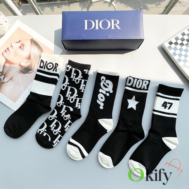 Okify Dior set 5 high socks 17143 - 1