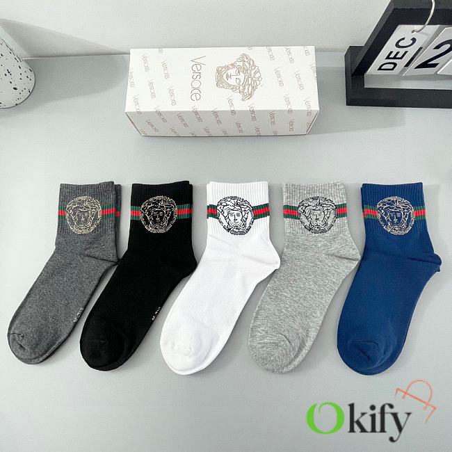 Okify Versace set 5 mid-tube socks 17144 - 1