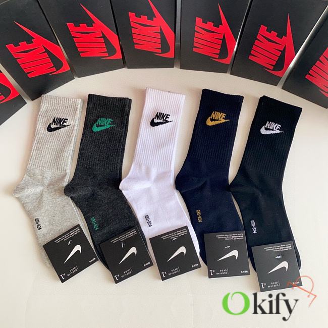 Okify Nike set 5 mid-length stacked socks 17145 - 1