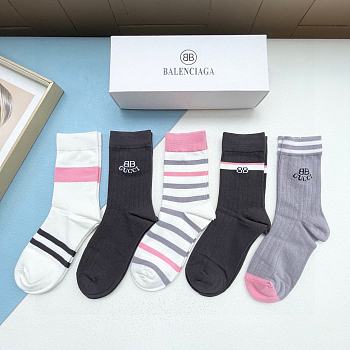 Okify Balenciaga set 5 mid-tube socks 17147